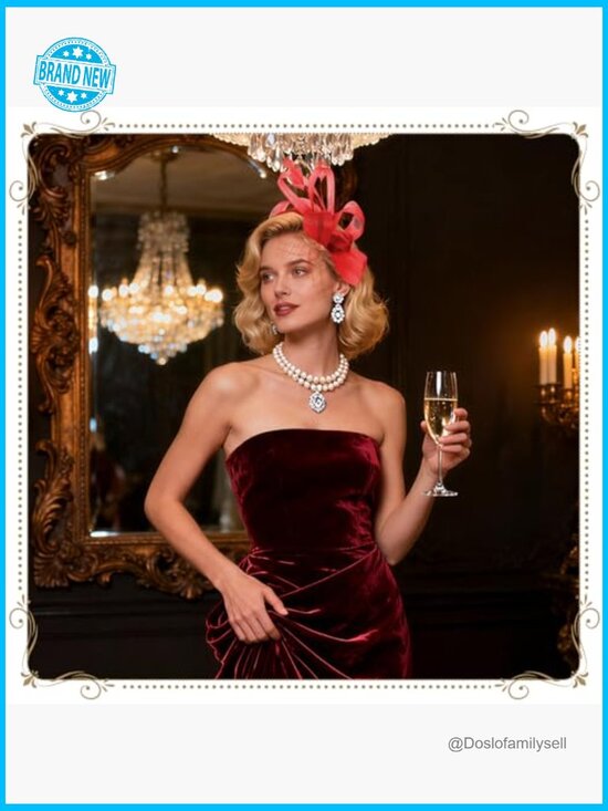 Fascinator Headband Set of 8 Feather Mesh Tea Party Derby Church Wedding main image 5